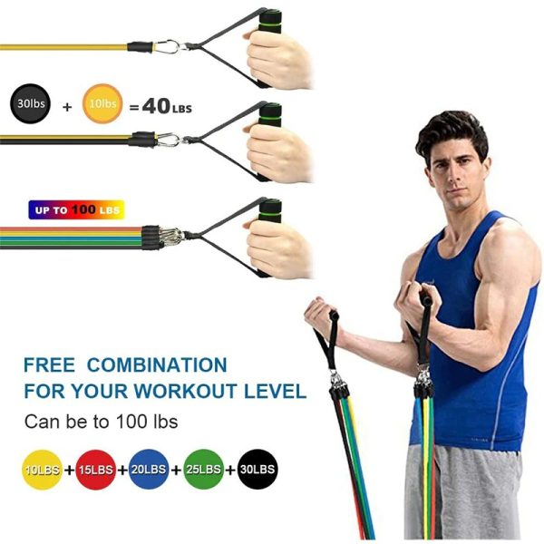 11 Piece Power Resistance Band Set Strength Training Yoga Sports Fitness Band Equipment for Men and Women - Image 6