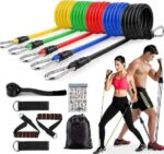 11 Piece Power Resistance Band Set Strength Training Yoga Sports Fitness Band Equipment for Men and Women