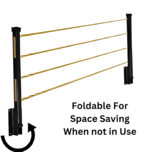 Cloth Drying Stand (24 Inches) With Free Rope Foldable Wall Mounted Heavy Duty Cloth Dryer For Laundry – Space Saver, Modern Hanger Stand